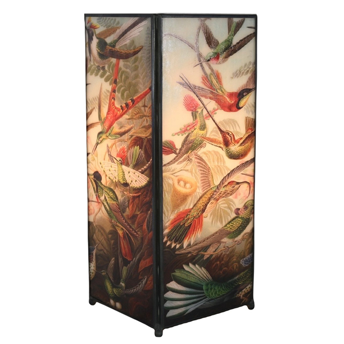 Haeckel Humming Birds Square Lamp Screen Printed Haeckel Humming Birds Square Lamp Screen Printed
